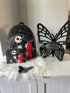 Loungefly The Nightmare Before Christmas Jack & Sally Spiderweb Mini Backpack Set