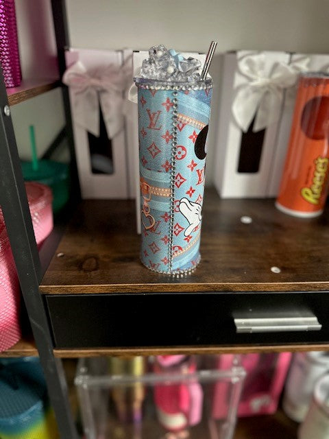 Minnie Mouse Luxury Brand inspired 20oz Stainless Steel Tumbler with 3D Ice Topper
