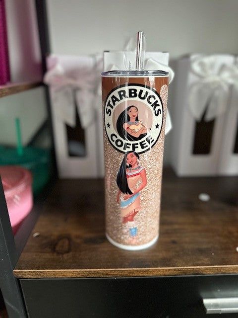 Custom Made Pocahantas Stainless Steel Tumbler