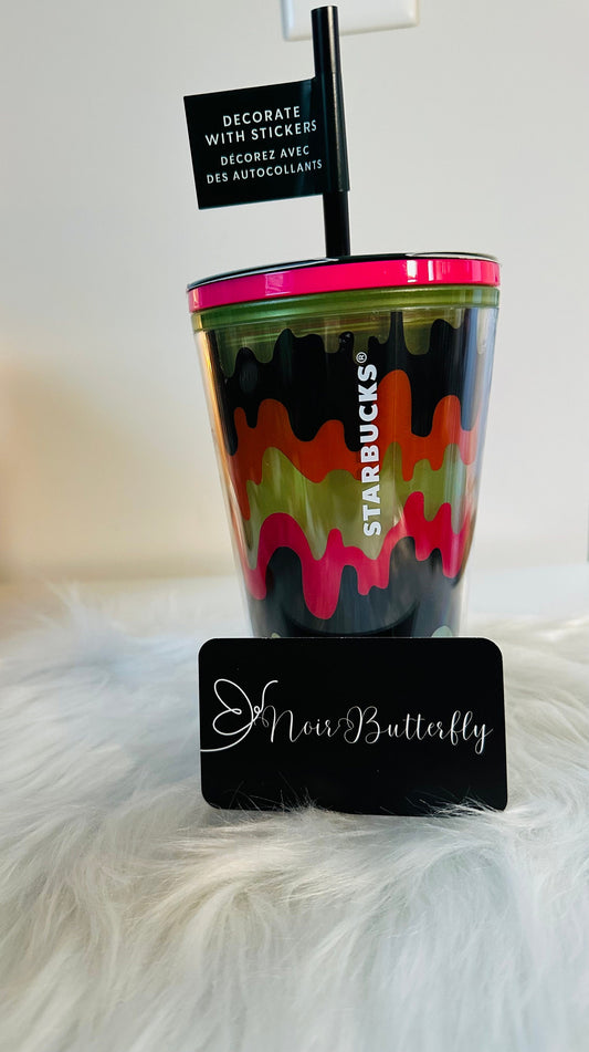 Gobelet en plastique Grande Slime phosphorescent 2023 AUTHENTIQUE STARBUCKS HALLOWEEN avec autocollants