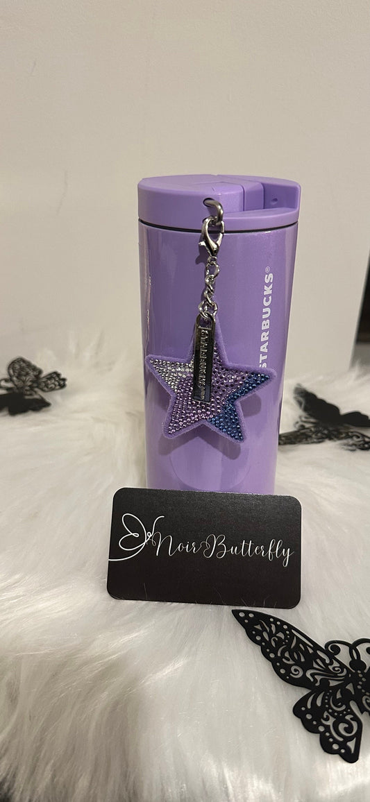 Collection de Noël 2023 AUTHENTIQUE NOUVEAU STARBUCKS Gobelet chauffant en acier inoxydable violet avec porte-clés étoile amovible *** Édition limitée ***